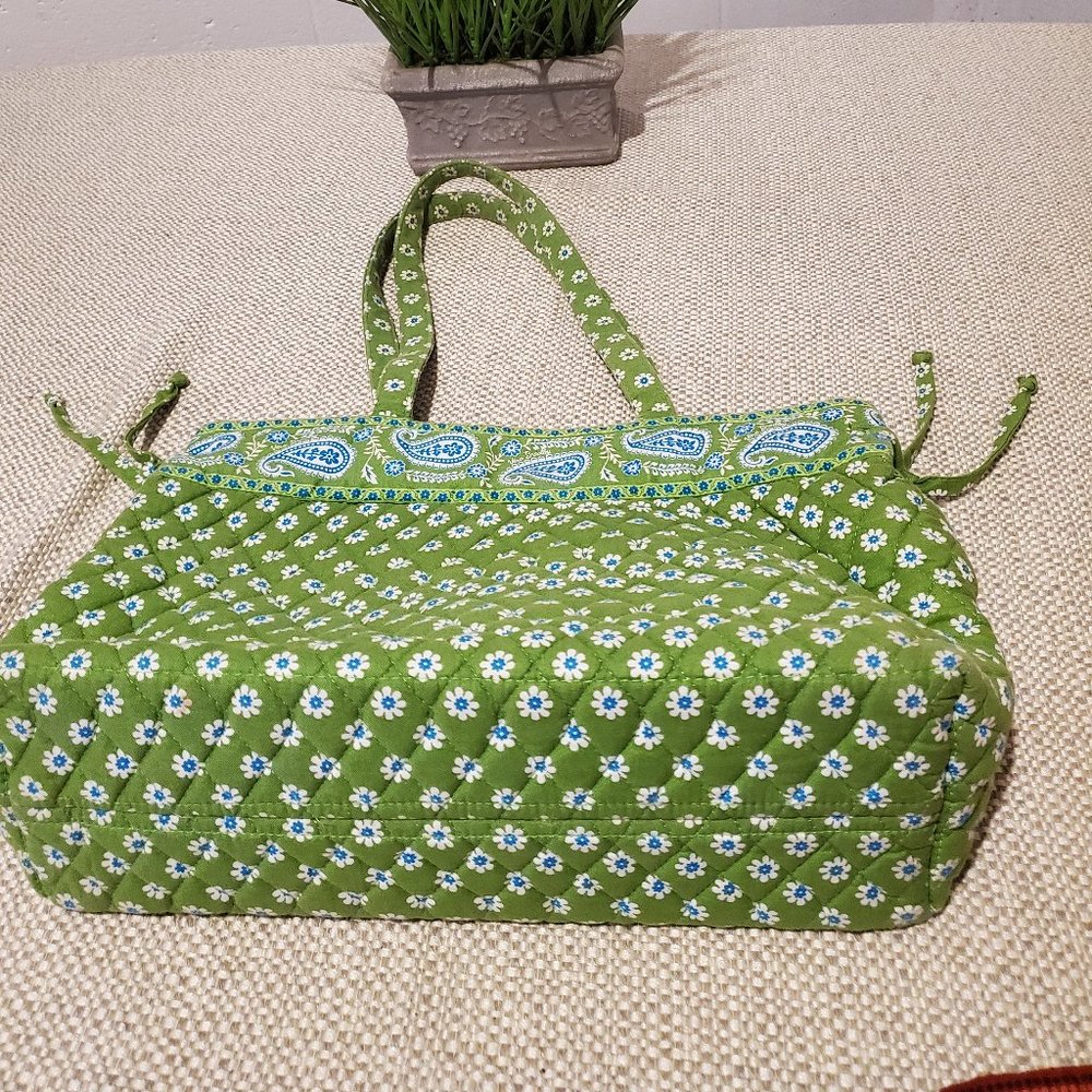 Vera Bradley Handbag Green Tote with Cross body st